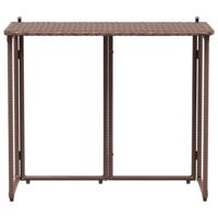 Tuintafel inklapbaar 90x51x75 cm poly rattan bruin - thumbnail