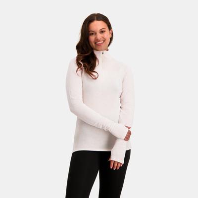 Rough Zip-Neck Thermo Control Longsleeve Dames | Almond | L