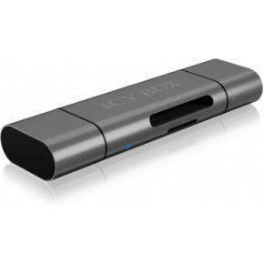 ICY BOX IB-CR200-C, SD/microSD USB 2.0 Card Reader mit Type-C® & -A und Micro-B Anschlüs USB-stick USB-C 2.0 Antraciet (mat)