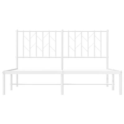 Bedframe met hoofdbord metaal wit 140x200 cm