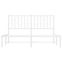 Bedframe met hoofdbord metaal wit 140x200 cm - thumbnail