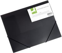 Q-CONNECT elastomap, A4, 3 kleppen en elastieken, transparant PP, zwart - thumbnail