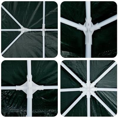 Partytent Groen en Wit 600 x 400 x 266 cm Polyester en staal