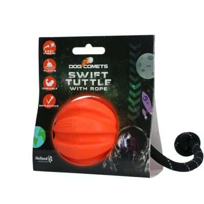 Dog Comets Swift Tuttle Met Touw Oranje