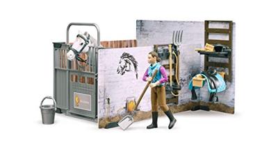 Bruder 62506 BWorld Paardenstal met Paard en Figuur + Accessoires