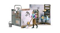 Bruder 62506 BWorld Paardenstal met Paard en Figuur + Accessoires - thumbnail