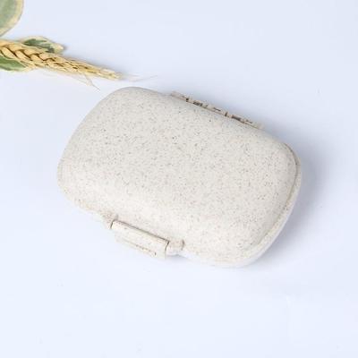 3 STKS 8-grid dubbellaags draagbare mini stro pil opbergdoos (tarwe beige)
