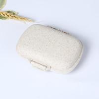 3 STKS 8-grid dubbellaags draagbare mini stro pil opbergdoos (tarwe beige) - thumbnail