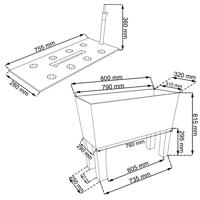Prosperplast Bloembak (Antraciet, 80 x 33 x 62 cm) - thumbnail