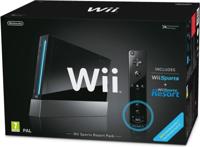 Nintendo Wii (Black) + Sports Resort (boxed) - thumbnail
