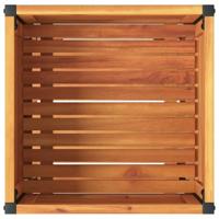 Plantenbak met schap 45x45x80 cm massief acaciahout en staal - thumbnail