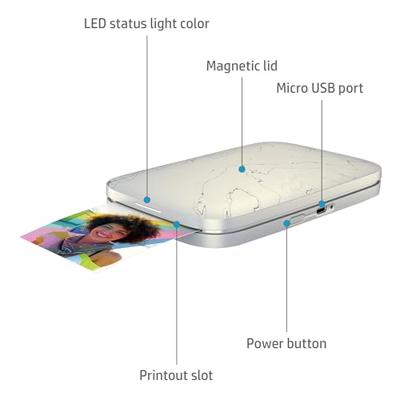 HP Sprocket Select Fotoprinter Printresolutie: 600 x 300 dpi Papierformaat (max.): 58 x 87 mm