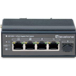 LevelOne IGP-0501 Gigabit Ethernet netwerkschakelaar (10/100/1000) Ethernet-verbinding, ondersteunt stroomvoorziening via deze poort (PoE) zwart