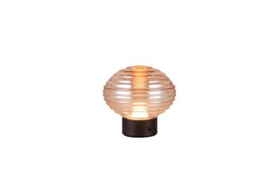 Trio Oplaadbare tafellamp zwartEarl amber glas - R57771113