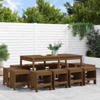 13-delige Tuinset massief grenenhout honingbruin - thumbnail