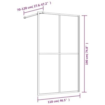 Inloopdouchewand transparant 118x195 cm ESG-glas goudkleurig - thumbnail