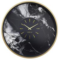 Grote wandklok 48 cm - geruisloos - aluminium - NeXtime 'Marble Duo' - thumbnail