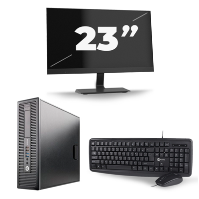 HP EliteDesk 800 G2 SFF - Intel Core i7-6e Generatie - 16GB RAM - 256GB SSD - Windows 11 + 1x 23 inch Monitor