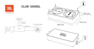 JBL Club 1200SSL - Autosubwoofer - 12 inch JBL Club 1200SSL - Autosubwoofer - 12 inch