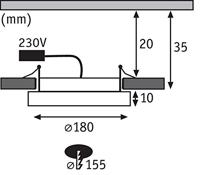 Paulmann Areo LED-inbouwpaneel voor badkamer LED LED vast ingebouwd 12 W IP44 Nikkel (mat) - thumbnail