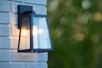 Lucide MATSLOT - Wandlamp Binnen/Buiten - 1xE27 - IP23 - Zwart - thumbnail