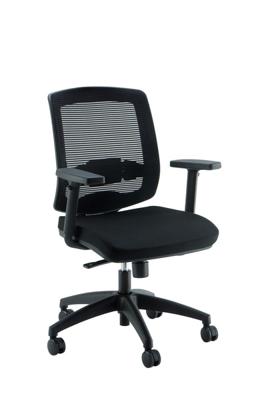 Linea Fabbrica New Malice 01 Zwart/Zwart Bureaustoel met 1D Armleuning Linea Fabbrica New Malice 01 Zwart/Zwart Bureaustoel met 1D Armleuning