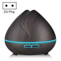 Perzik vorm houtnerf afstandsbediening Ultrasone luchtbevochtiger aromatherapie machine met LED-verlichting capaciteit: 400mL EU-stekker (donker hou - thumbnail