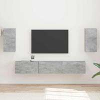 Tv-meubelset Wandgemonteerd 3 pcs Beton Grijs Bewerkt hout - thumbnail