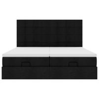 Ottoman bed met matrassen 160x200cm stof zwart - thumbnail
