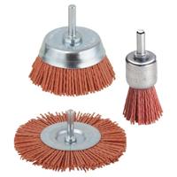Wolfcraft Nylon-borstel set | Rood | Ronde schacht | 3-delig | 1 set - 2741000 - thumbnail