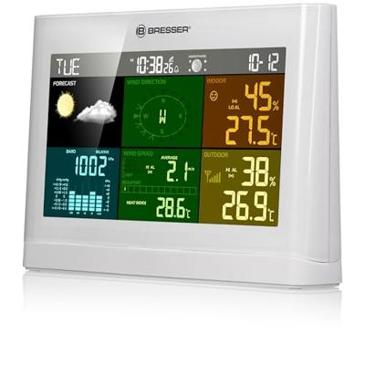 BRESSER 5-in-1 Comfort Weercenter met Kleurendisplay (wit)
