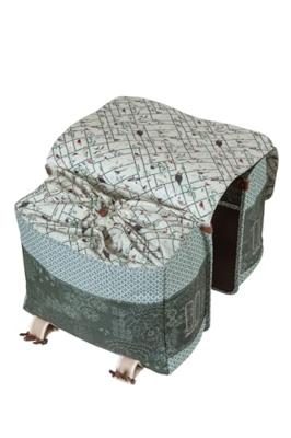 Basil bohème dubbele fietstas - waterafstotend - polyester - groen - 35l