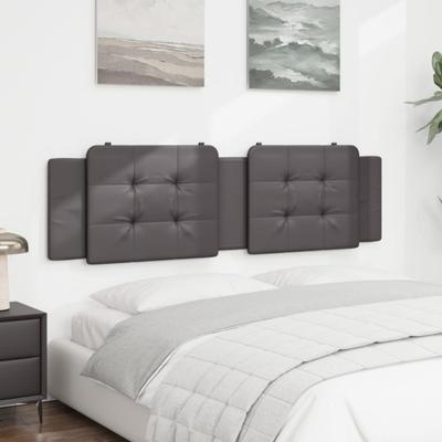 Hoofdbordkussen 200 cm kunstleer grijs