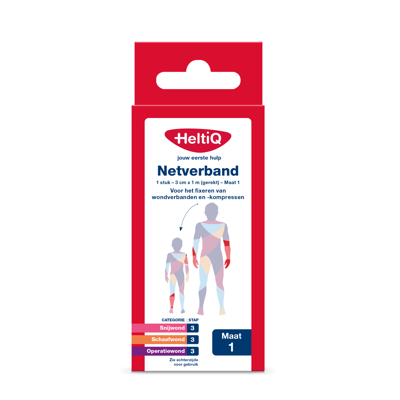 Heltiq Netverband 3cm x 1m (gerekt) maat 1 1 Stuks Heltiq Netverband 3cm x 1m (gerekt) maat 1 1 Stuks