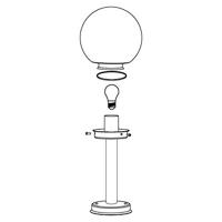 EGLO 30206 buitenverlichting Buitensokkel/lantaarnpaalverlichting Roestvrijstaal, Wit E27 60 W - thumbnail