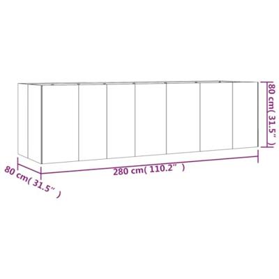 Plantenbak verhoogd 280x80x80 cm cortenstaal