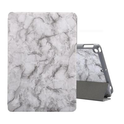 Voor iPad 10 2 inch marmer textuur patroon horizontale Flip lederen draagtas met drie-vouwen houder & Pensleuf & slaap/Wake-up functie (zwart grijs)