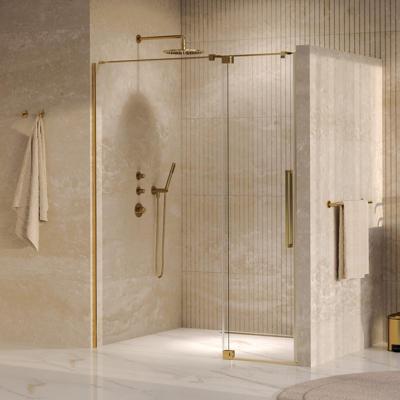 Brauer Stellar - Nisdeur - 2-Delig - Draaiend - Helder Glas - 140 x 200 cm - Omkeerbaar - incl. Glascoating - PVD Goud Geborsteld