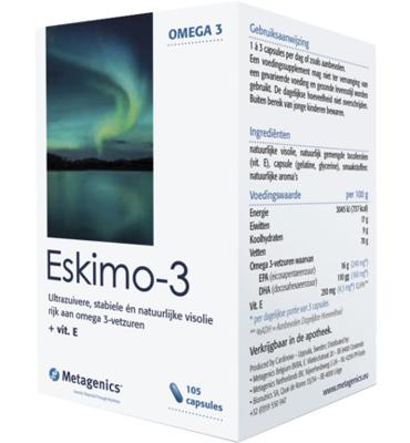 Metagenics Eskimo-3 Visolie + Vitamine E 105Capsules