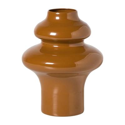 Vaas bollen breed - bruin - ø18x23 cm