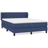 Boxspring met matras stof blauw 140x200 cm - thumbnail