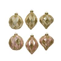 Kerstbal glas d8 cm roze/parel a6 KSD - Ksd - thumbnail