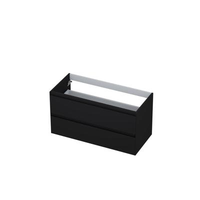 INK - Onderkast 2 Laden Greeploos Gelakt - 1000x450x520 Mm - Mat Zwart