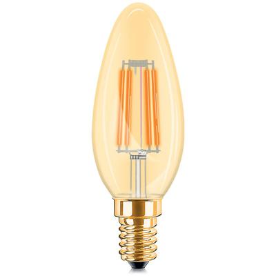 LED Kaars Filament Lamp E14 4W Amber | Zeer Warm Wit 2200K | Dimbaar