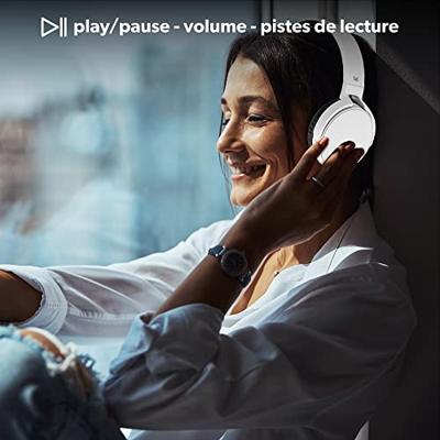 T'NB - Draadloze Bluetooth 5.0-hoofdtelefoon, model Single 2, 8 uur luistertijd, verstelbaar, jackstekker, comfortabel, microfoon en geïntegreerde bedieningselementen, voor sport en training – zilver