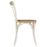 VidaXL Kruisstoelen 2 st massief mangohout wit - thumbnail