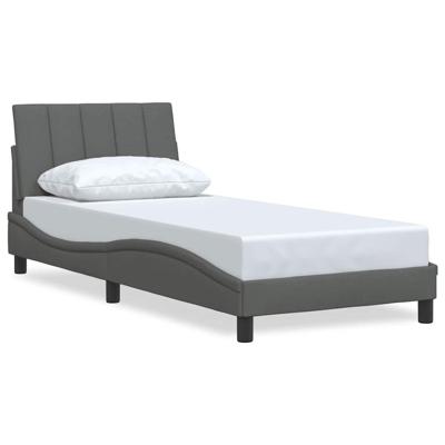 Bedframe zonder matras 90x200 cm stof donkergrijs