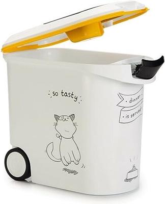 CURVER Voedselcontainer Diner wordt geserveerd - 12 kg - 35 L - Wit en zwart - Voor cat - thumbnail