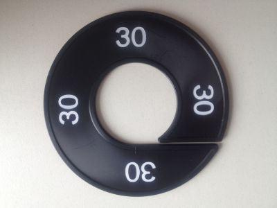 Maatring zwart/wit 30