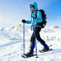 VidaXL 3 in 1 sneeuwschoenen met wandelschoenen blauw en zwart - thumbnail
